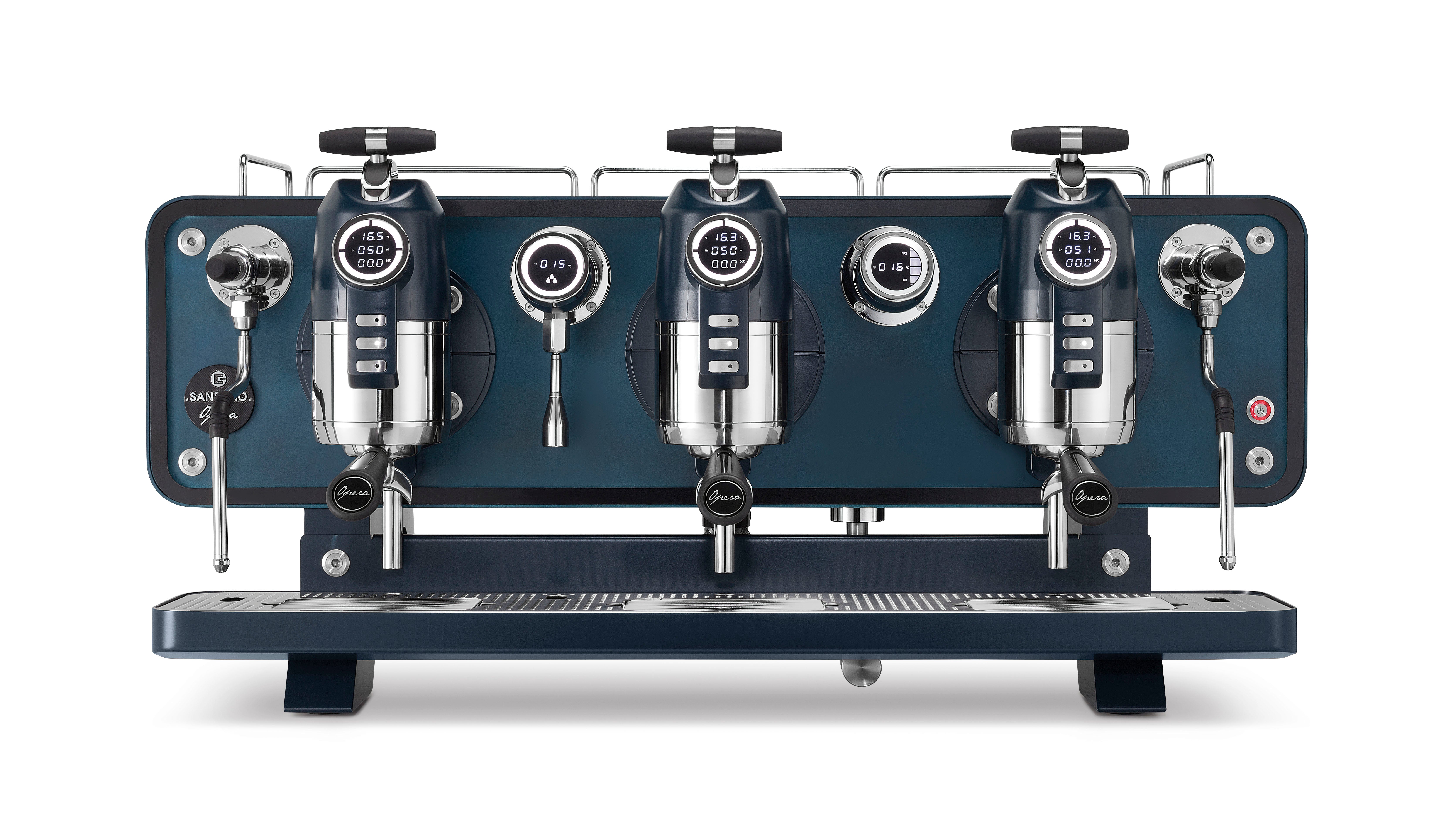 Sanremo Commercial Espresso Machine Opera 2.0 3 groups Octane Blue front