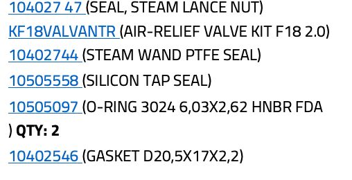 KITF18VAP1PZ - STEAM WAND/TAP PM F18