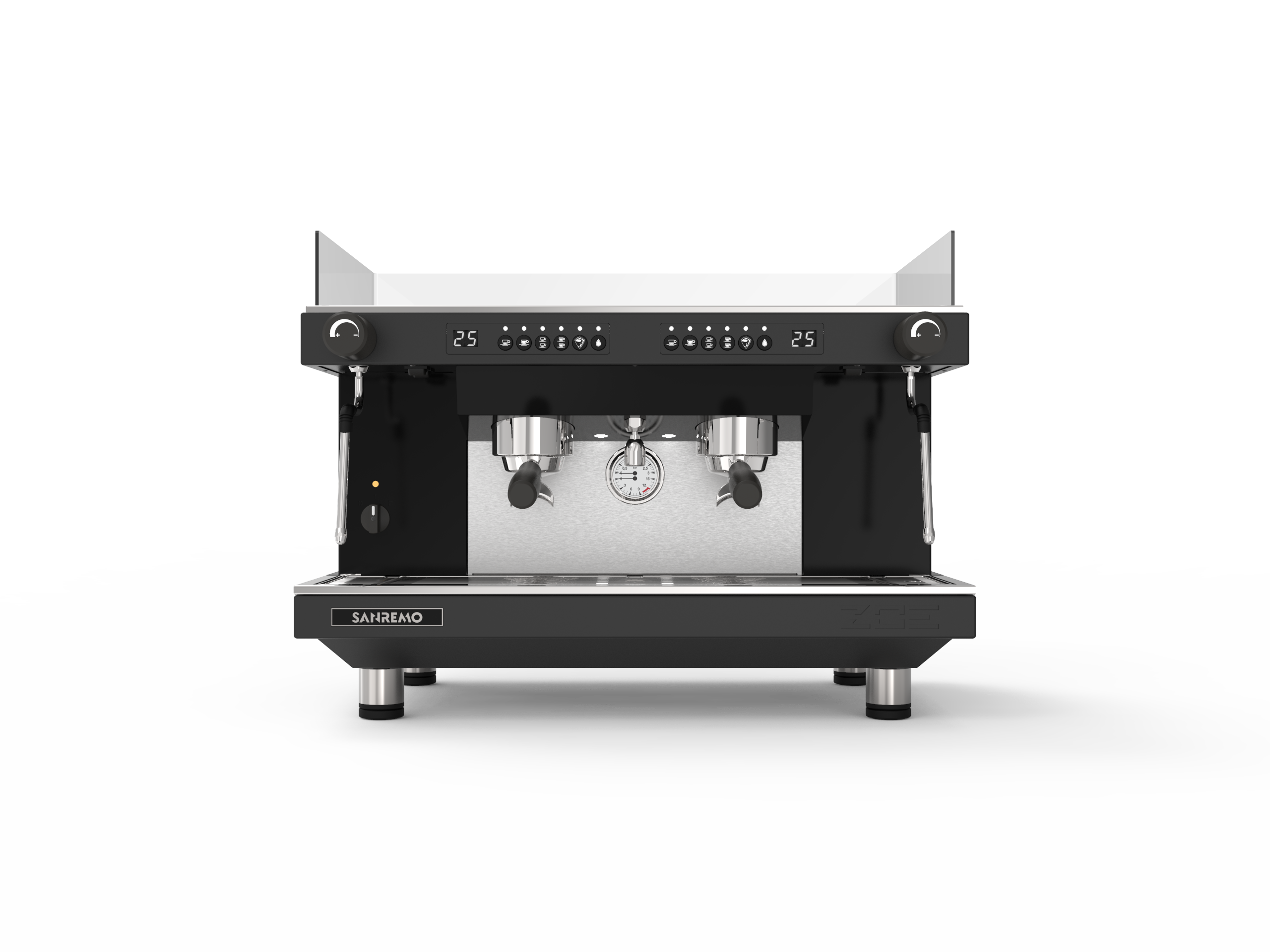 Sanremo ZOE Competition Espresso Machine 2GR Black Front for professional café use