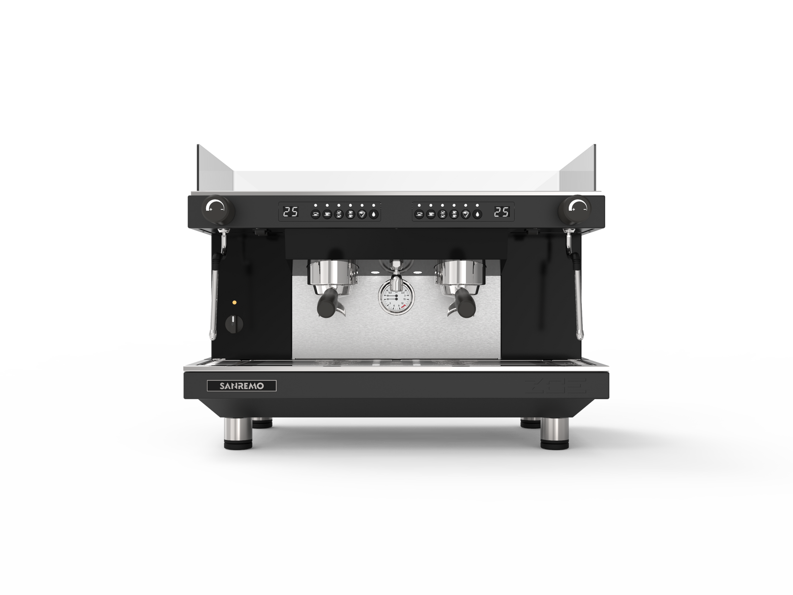 Sanremo ZOE Competition Espresso Machine 2GR Black Front for professional café use