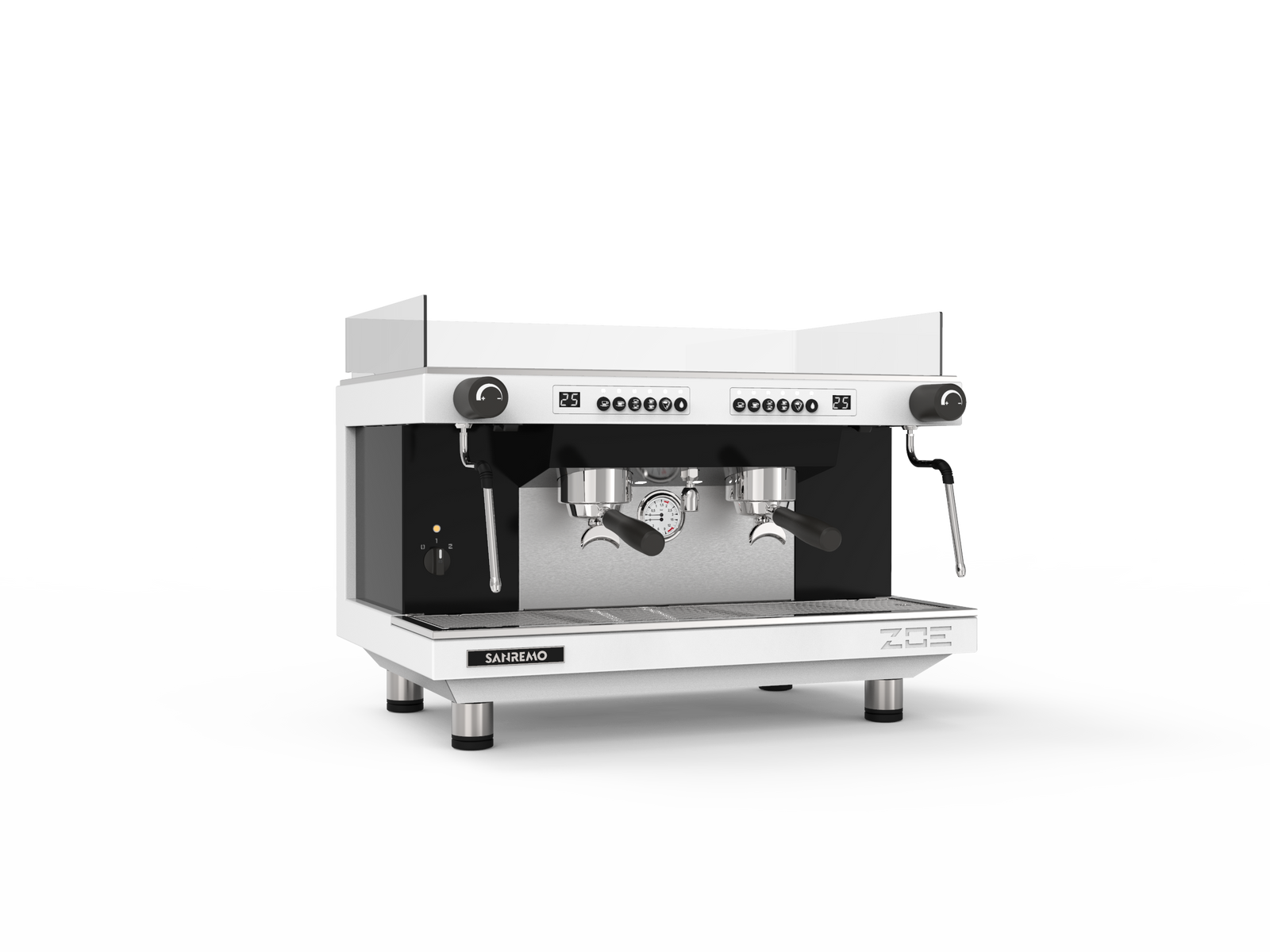 Sanremo ZOE Competition Espresso Machine 2GR  White/Black Front 3-4