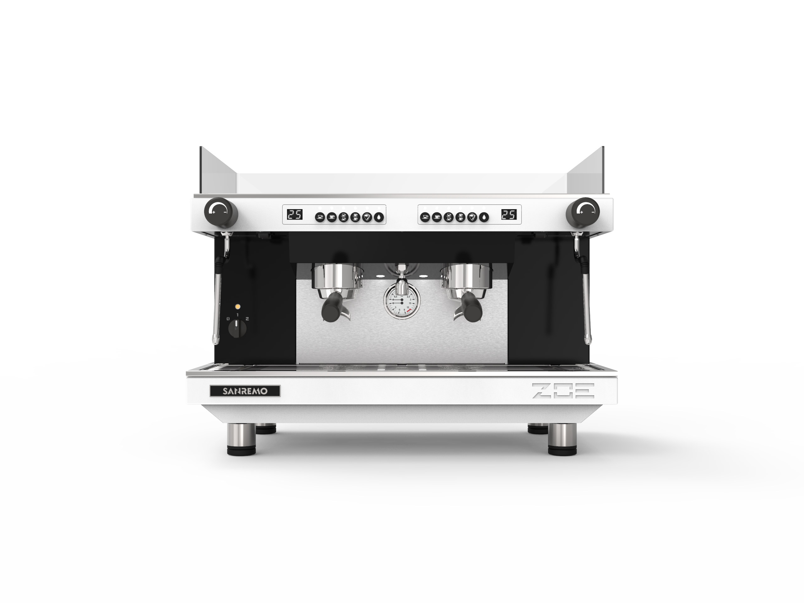 Sanremo ZOE Competition Espresso Machine 2GR  White/Black Front