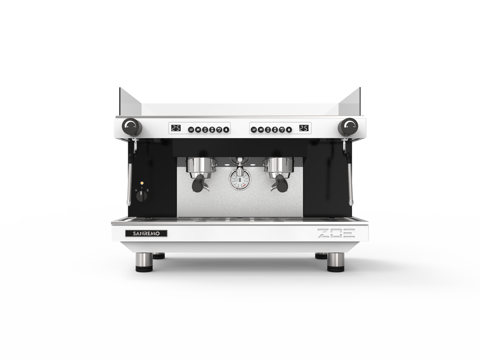 Sanremo ZOE Competition Espresso Machine 2GR  White/Black Front