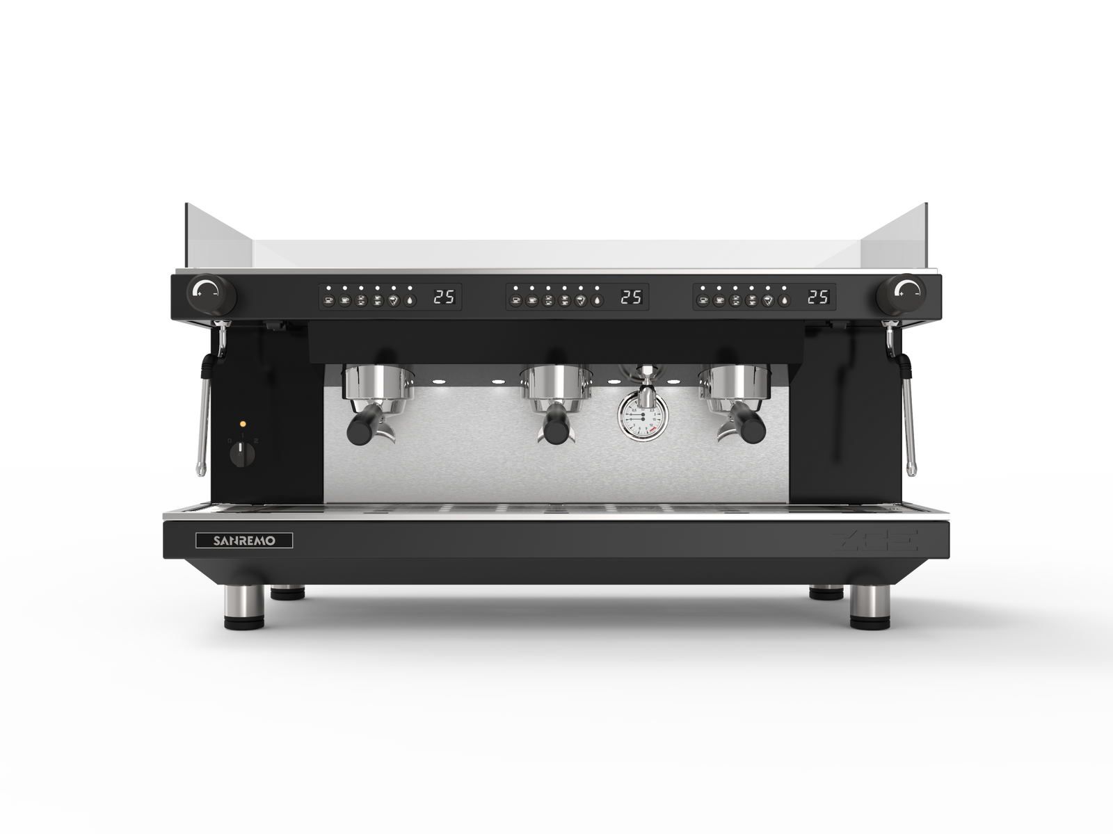 Sanremo ZOE Competition Espresso Machine 3GR Black front for professional café use