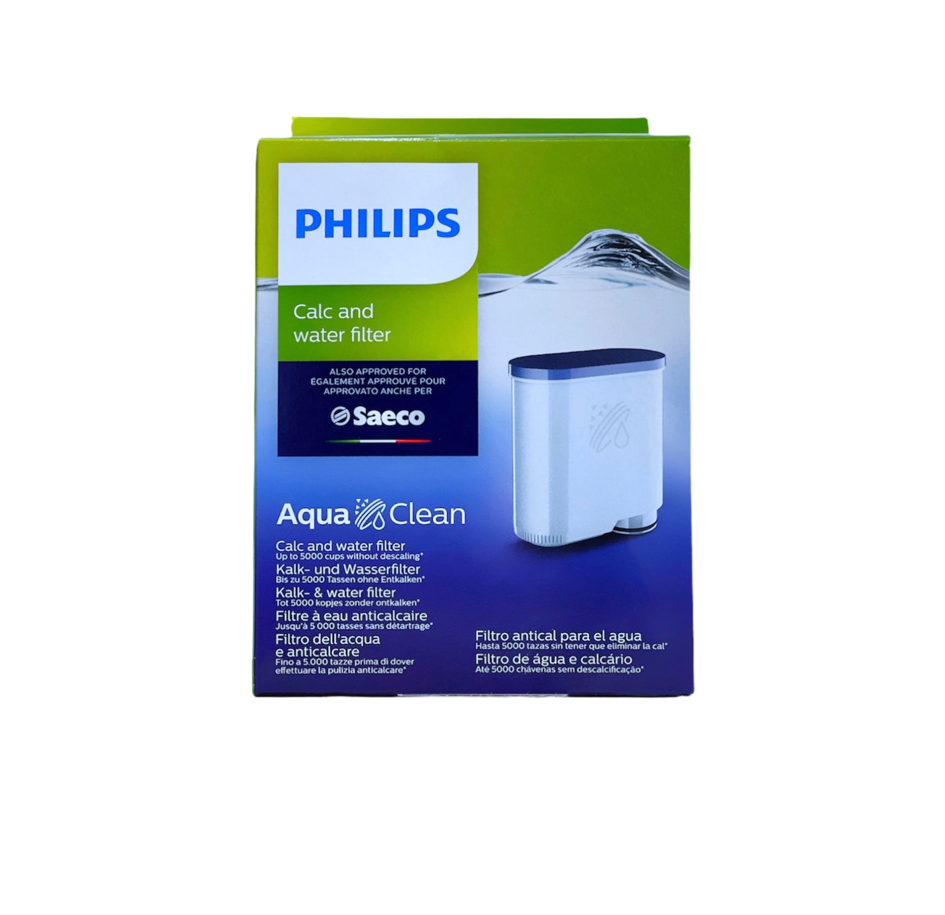 How do you place the AquaClean water filter in your Philips coffee