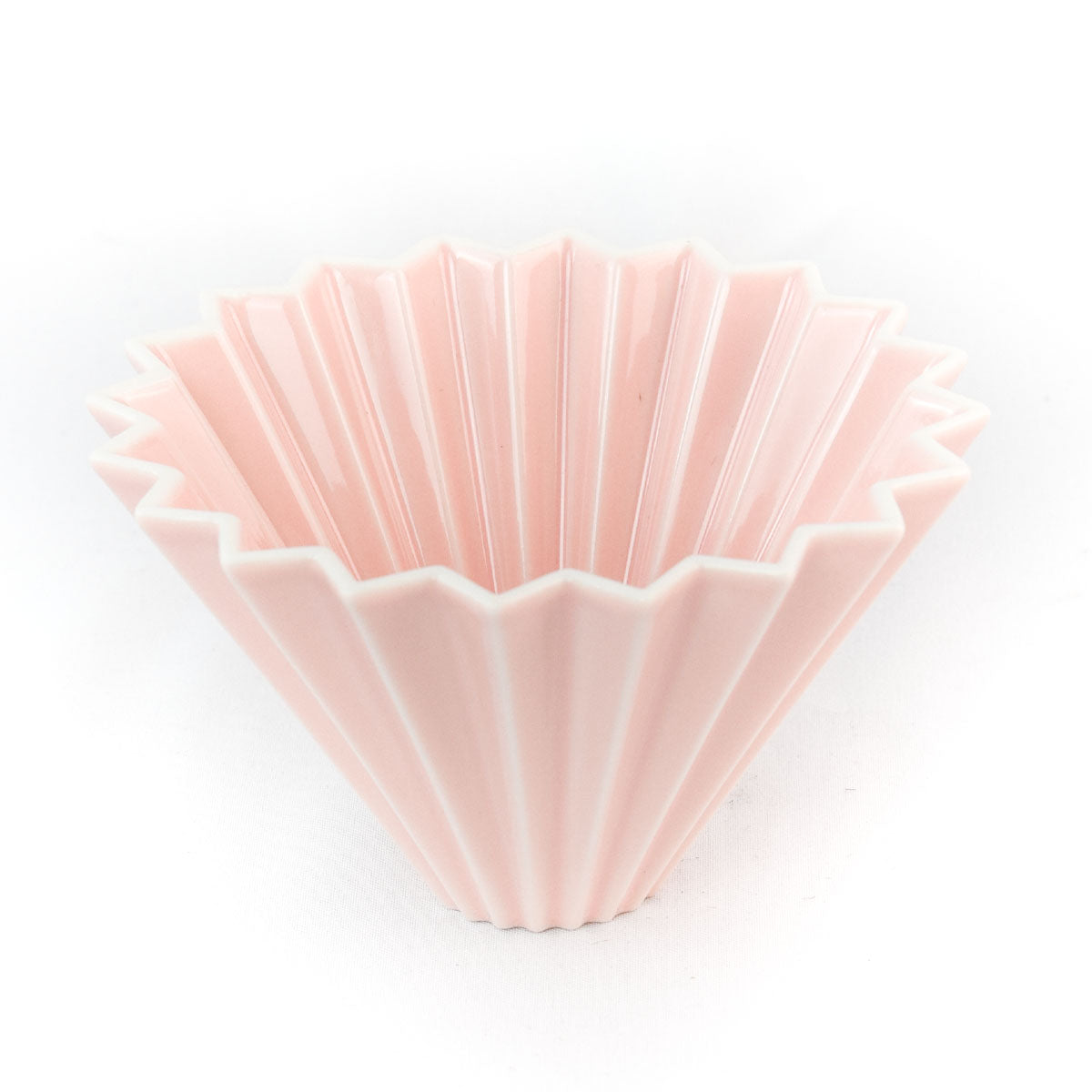 PINK ORIGAMI COFFEE DRIPPER, MADE IN JAPAN WITH MINO PORCELAIN